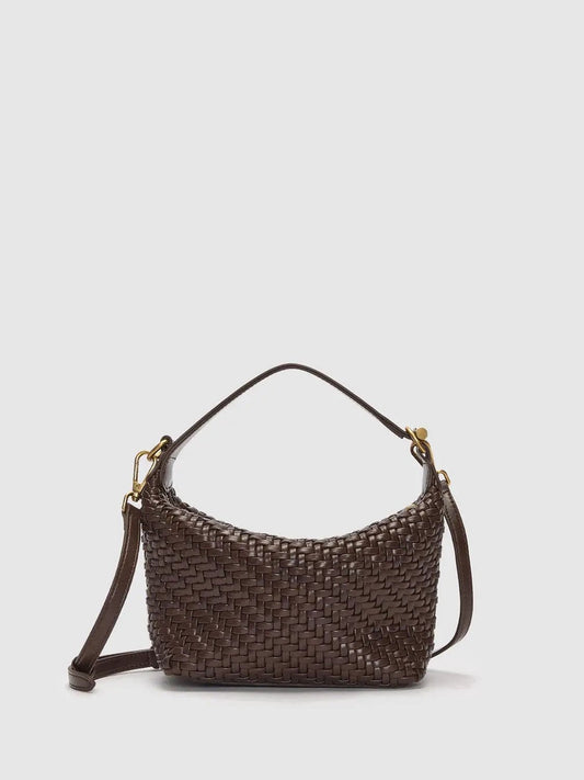 Woven Artificial Leather Crossbody Bag