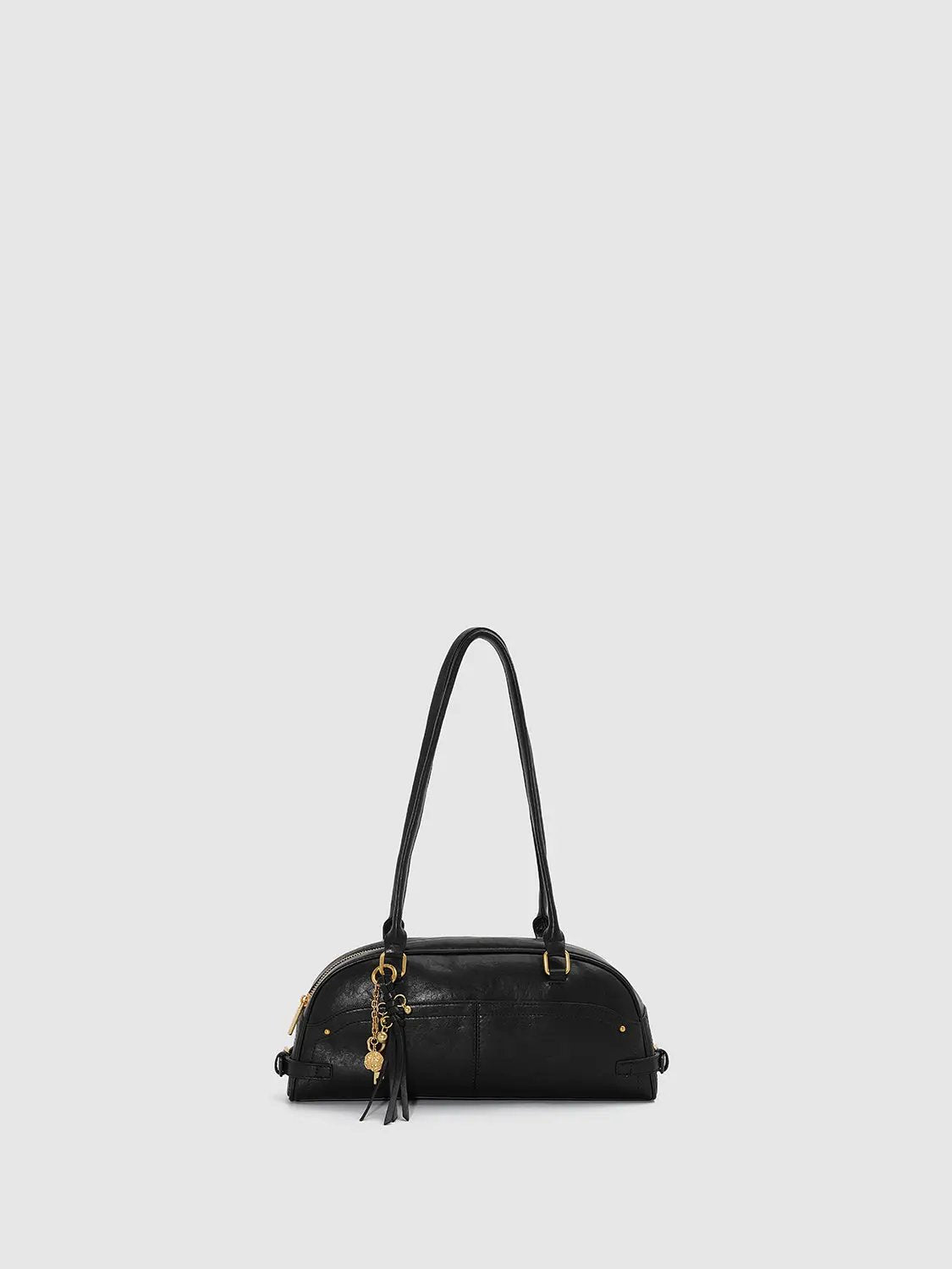 Dome Shape Shoulder Bag With Tassel Charm