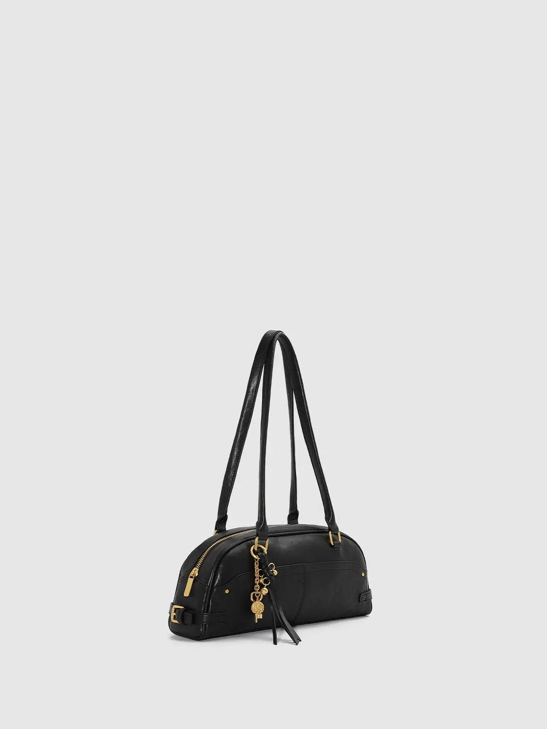 Dome Shape Shoulder Bag With Tassel Charm