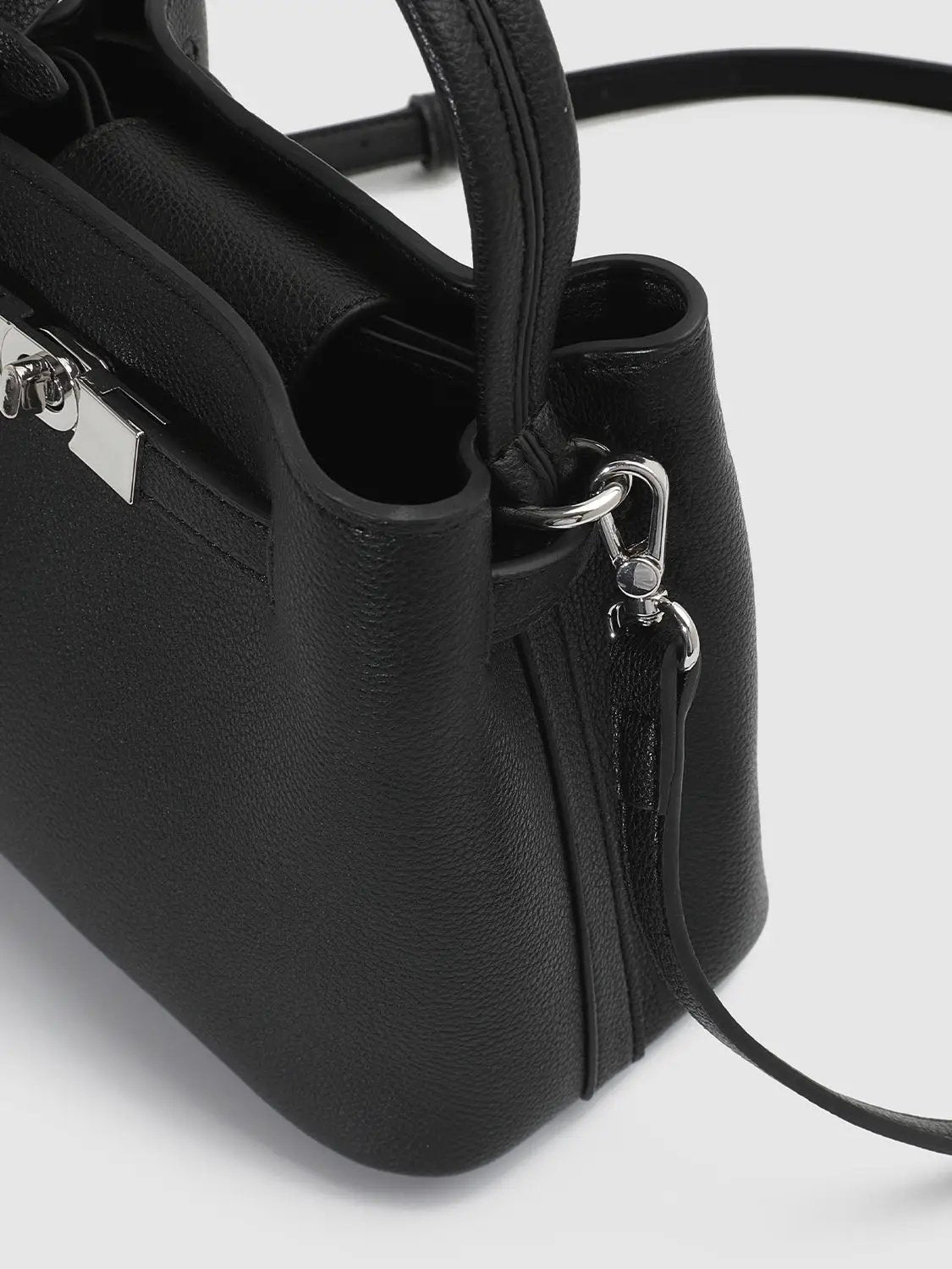 Pebbled Top Handle Crossbody Handbag