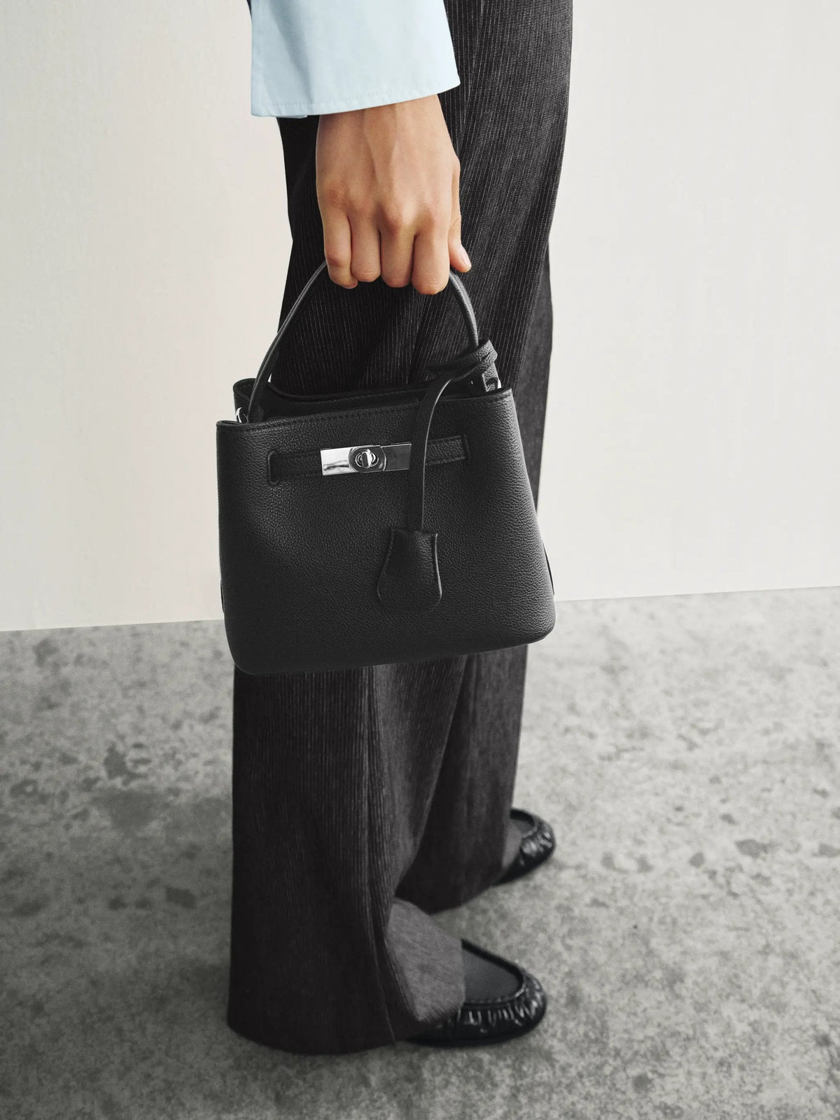 Pebbled Top Handle Crossbody Handbag