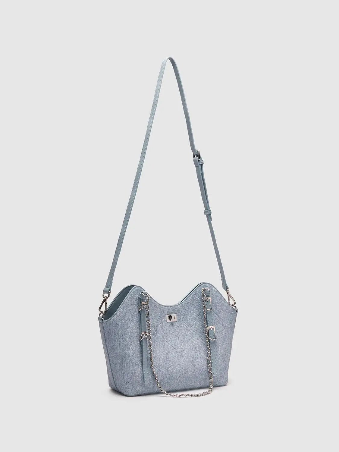 Curved Top Textured Shoulder Crossbody Bag