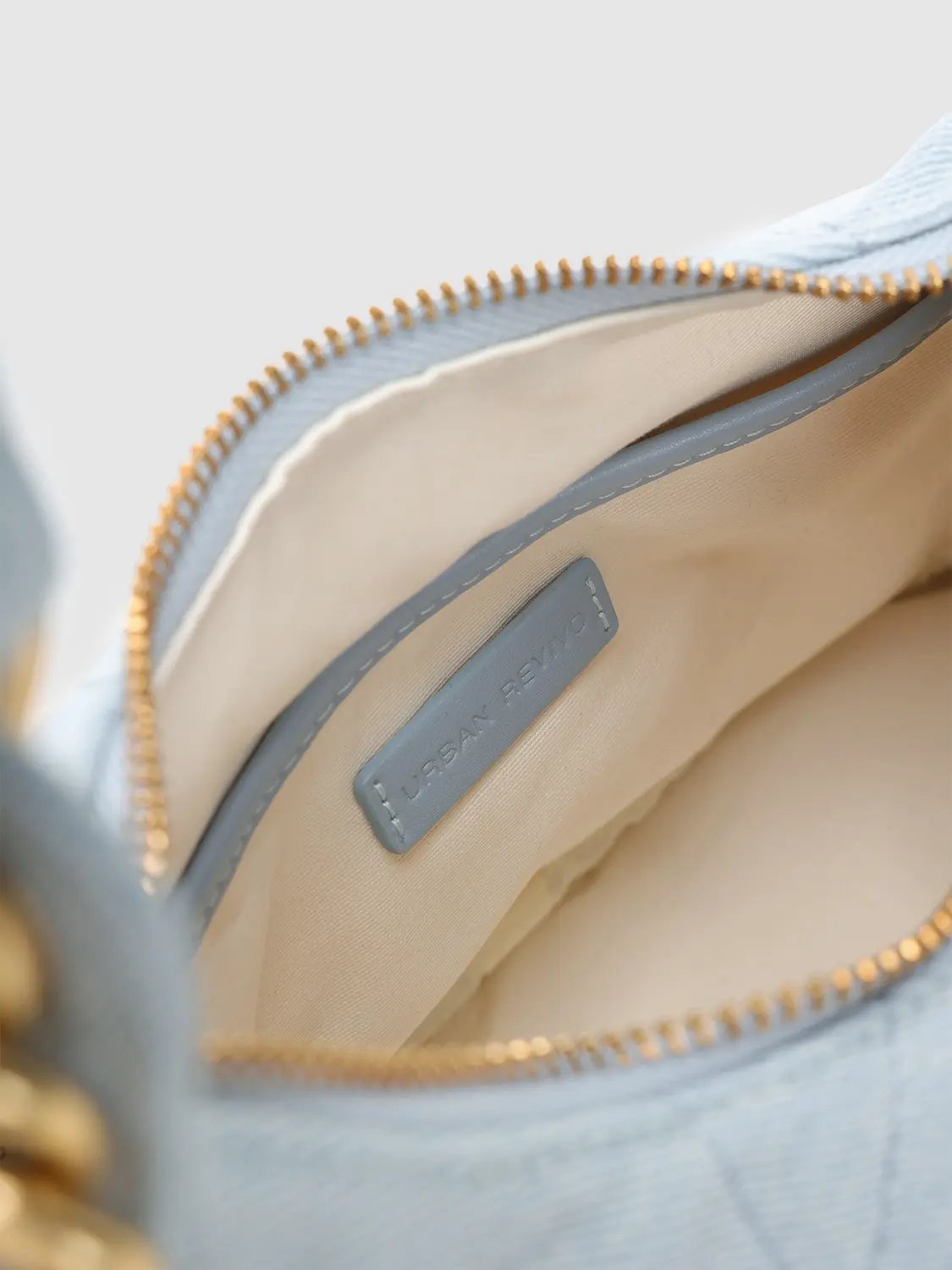 Quilted Chain Detail Front Pocket Crossbody Bag