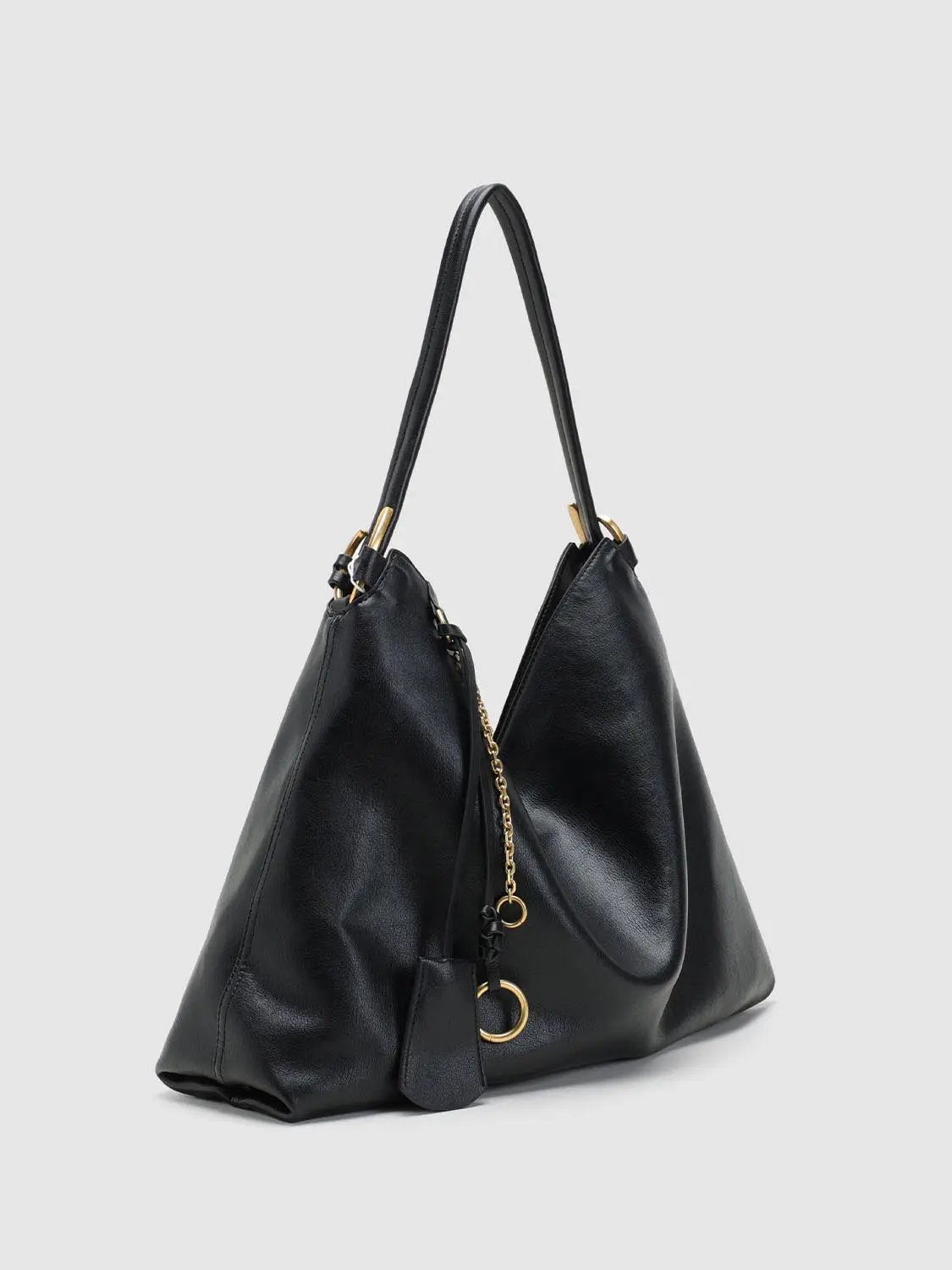 Slouchy Open Top Chain Shoulder Bag