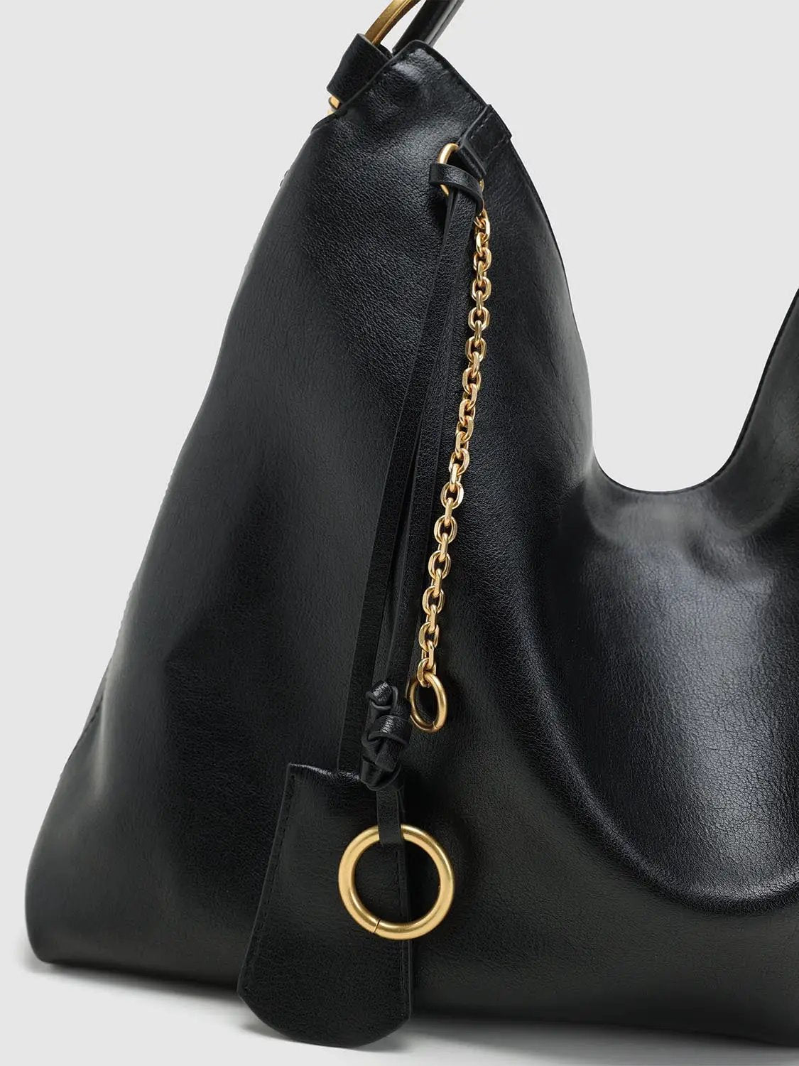 Slouchy Open Top Chain Shoulder Bag