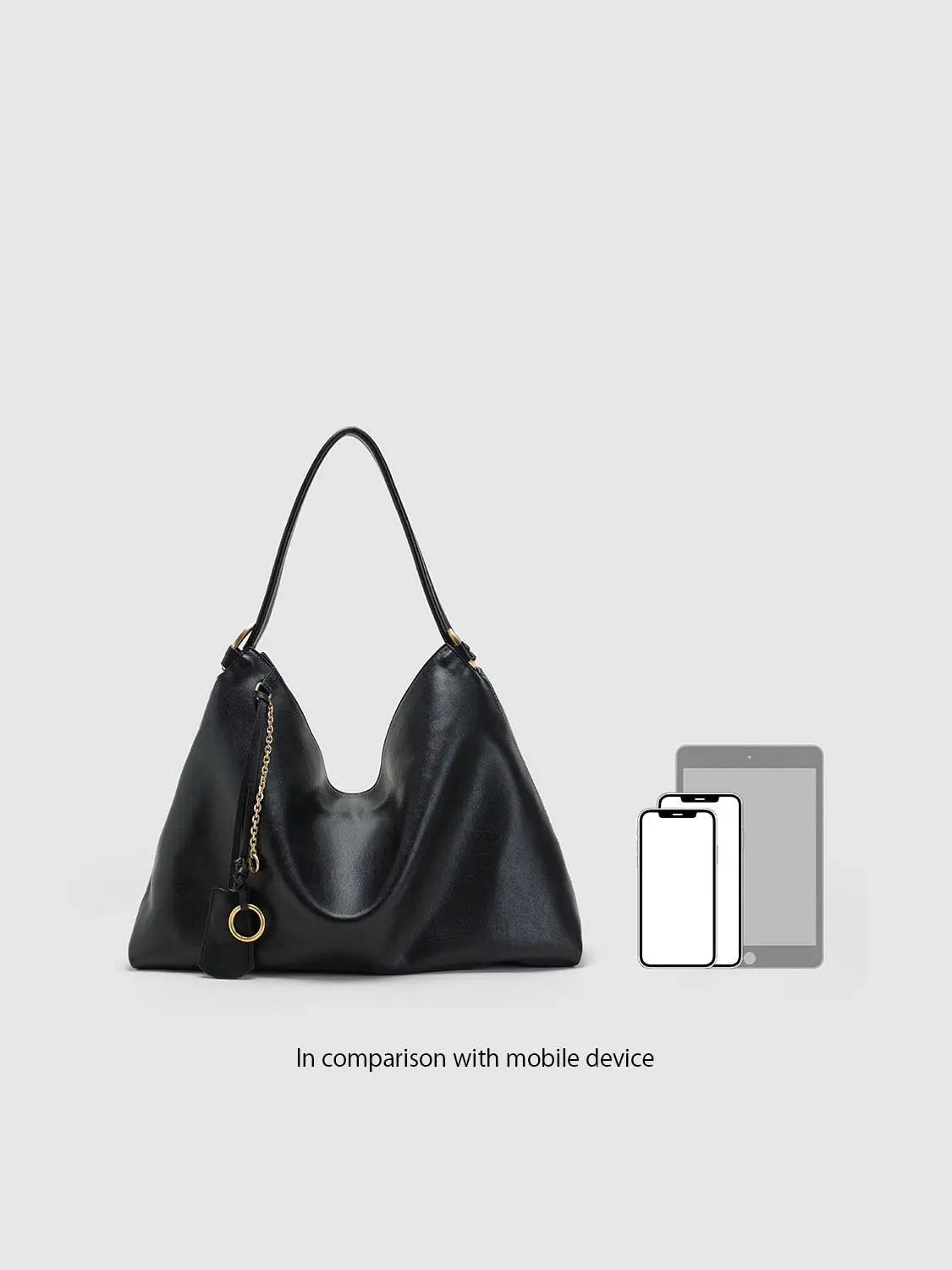 Slouchy Open Top Chain Shoulder Bag