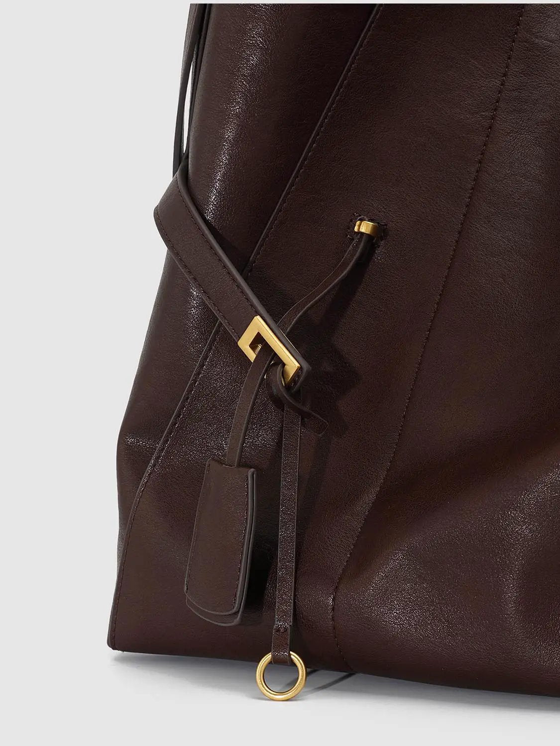 Slouchy Buckle Detail Long Shoulder Bag