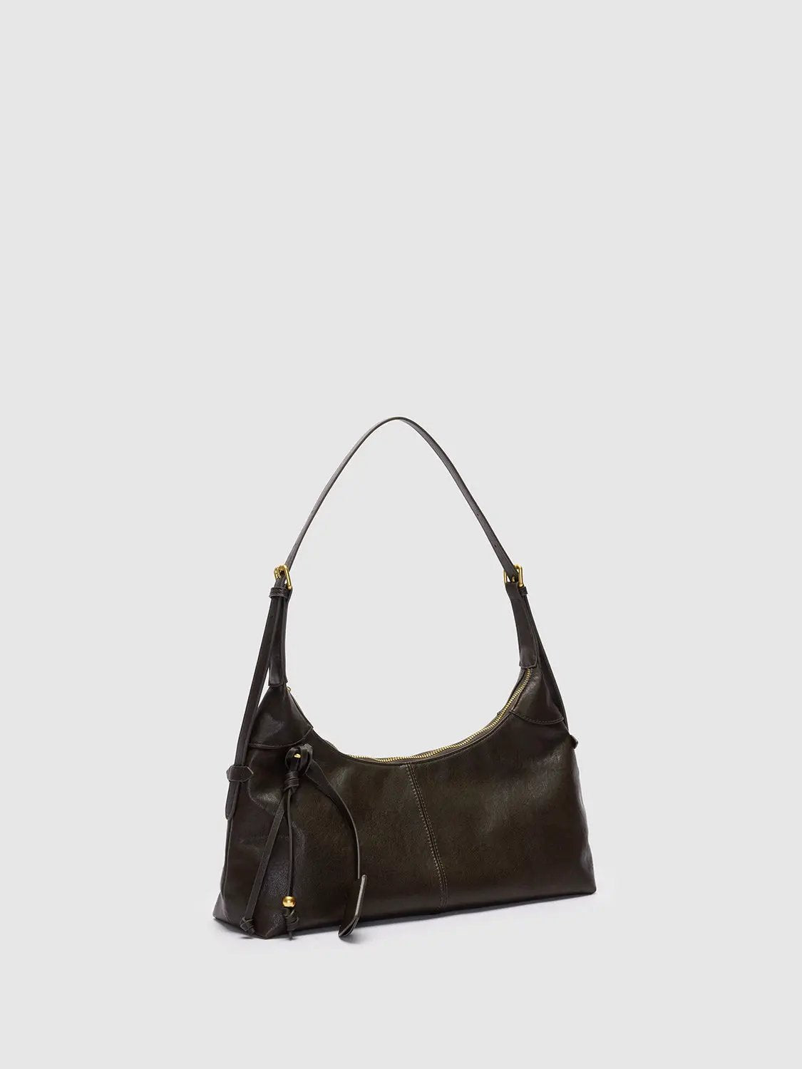 Drawstring Curved Shoulder Bag