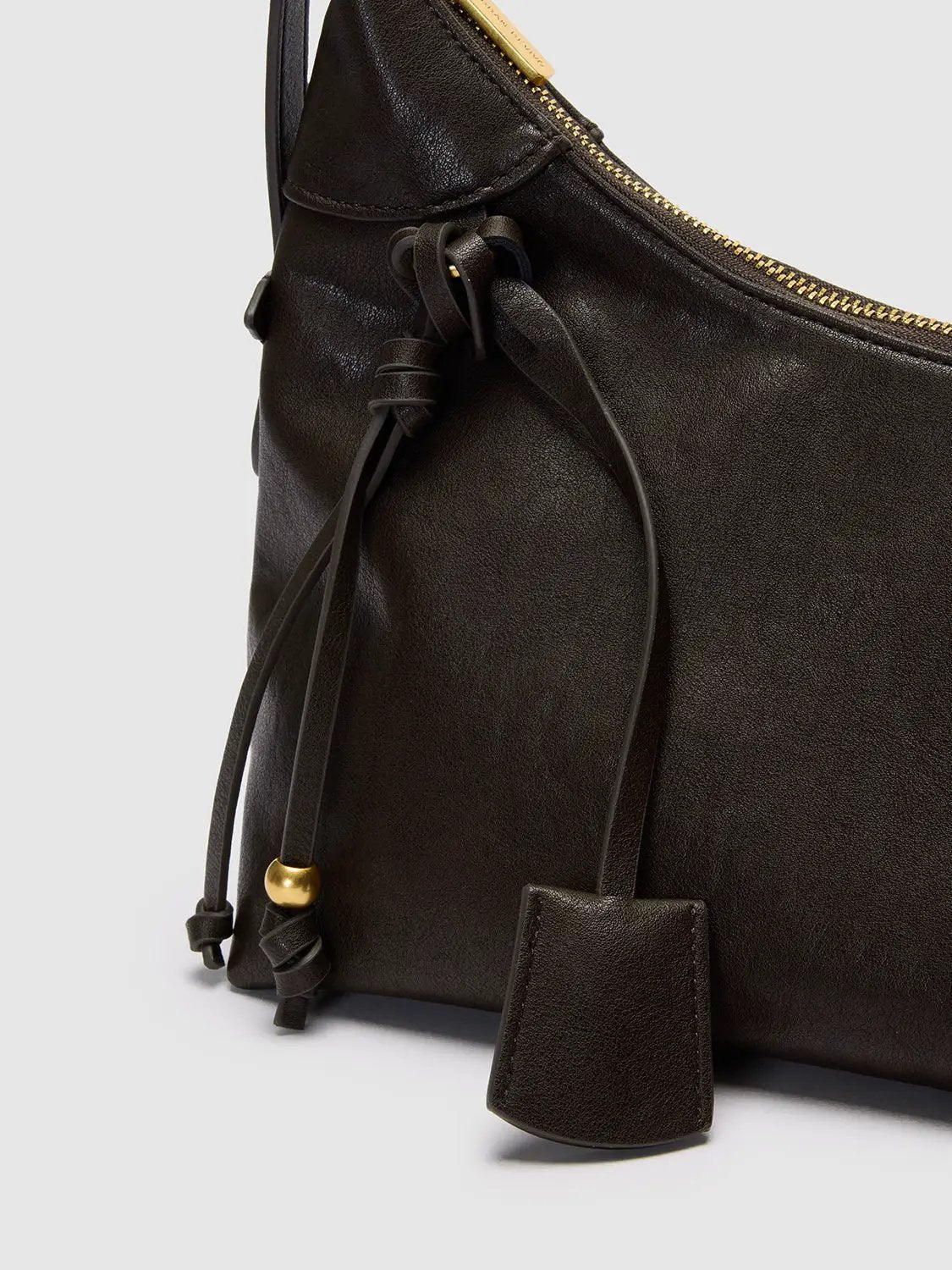 Drawstring Curved Shoulder Bag