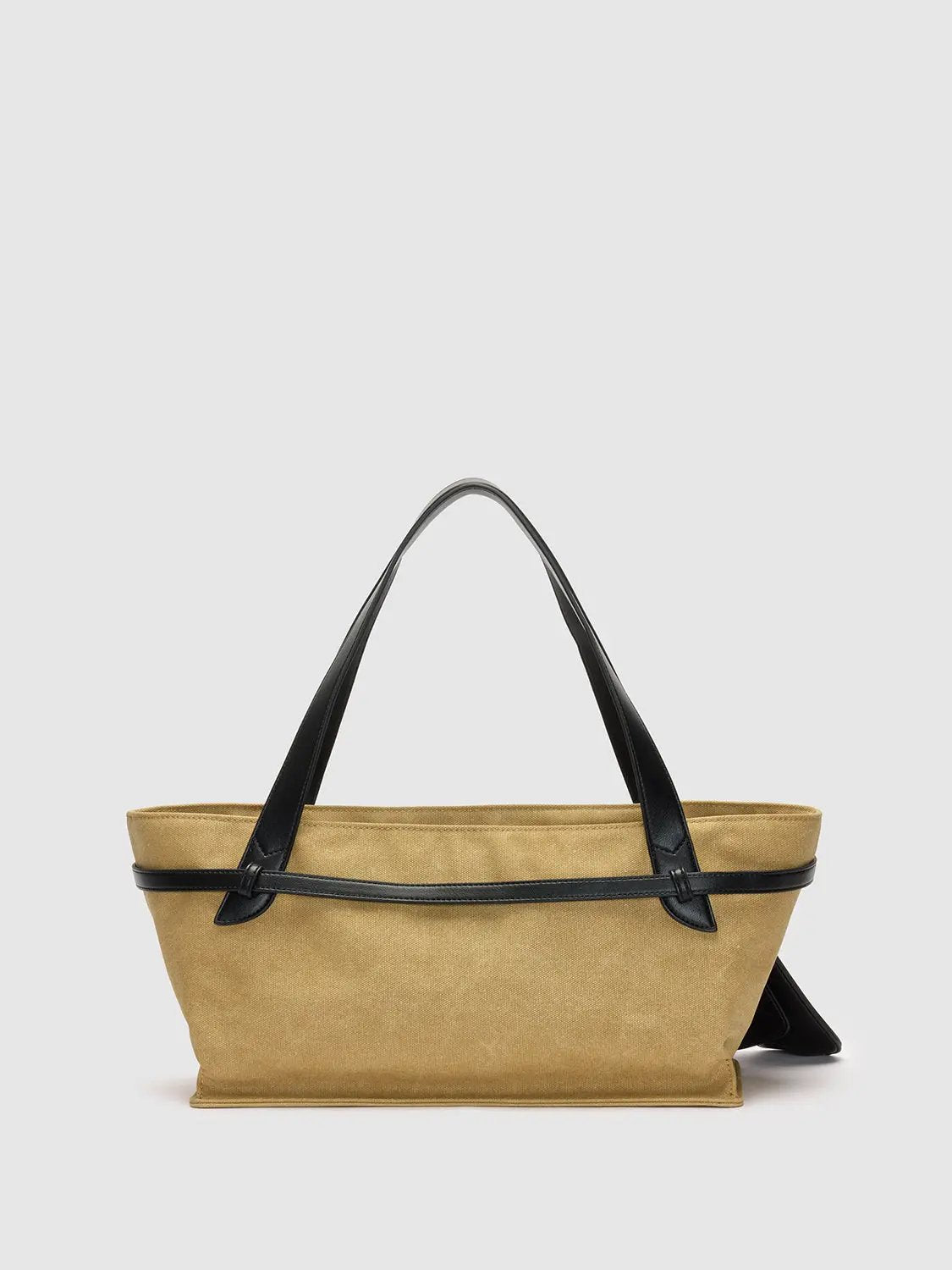 Two-tone Canvas Shoulder Bag With Crossbody Strap