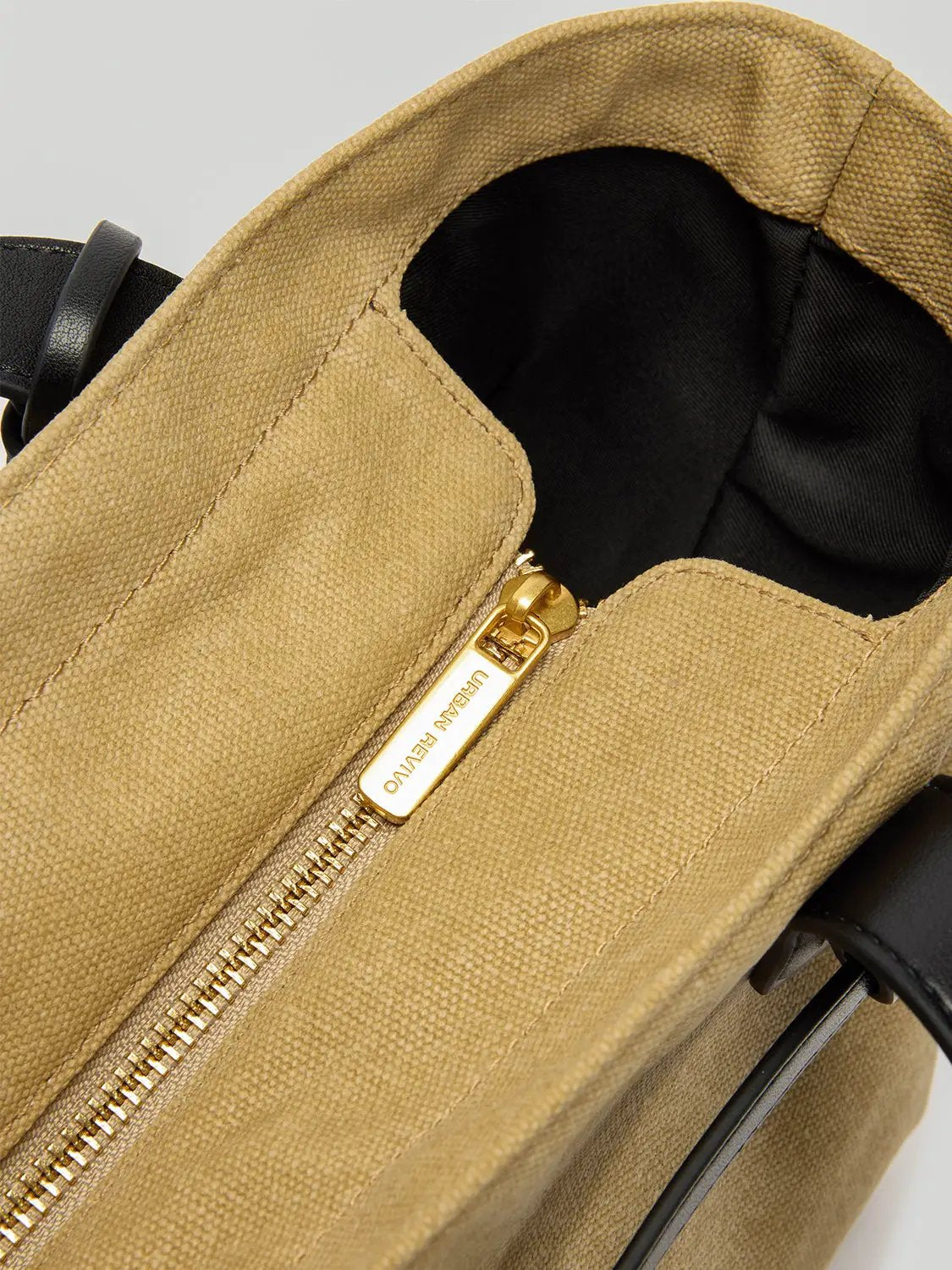 Two-tone Canvas Shoulder Bag With Crossbody Strap