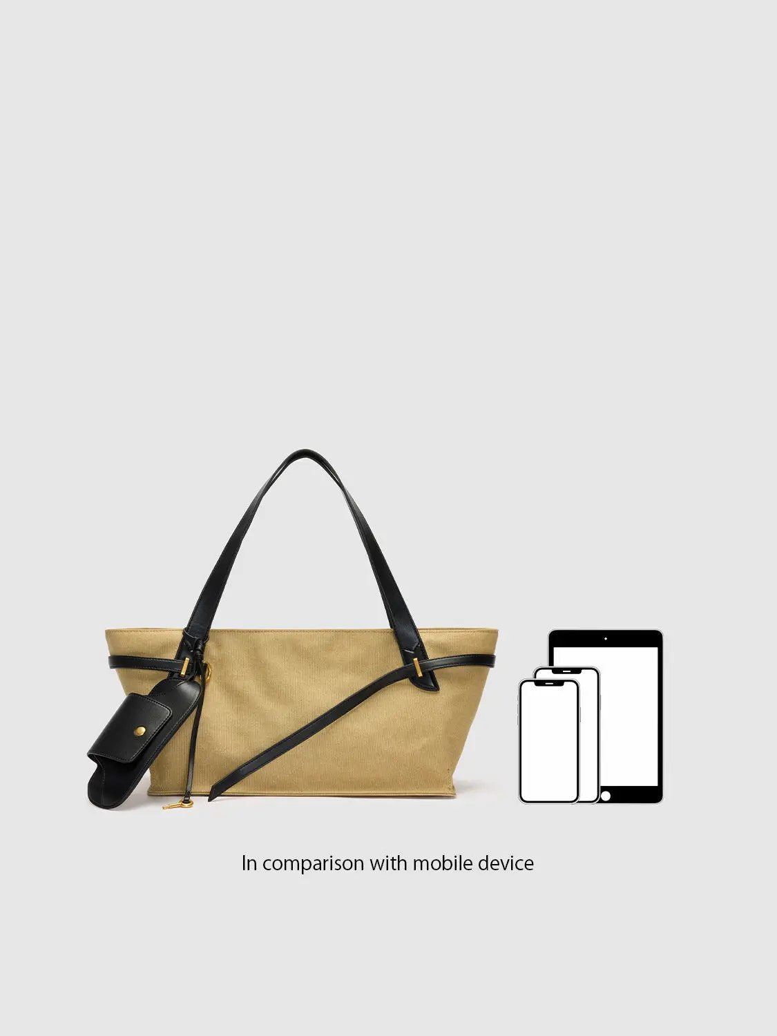 Two-tone Canvas Shoulder Bag With Crossbody Strap
