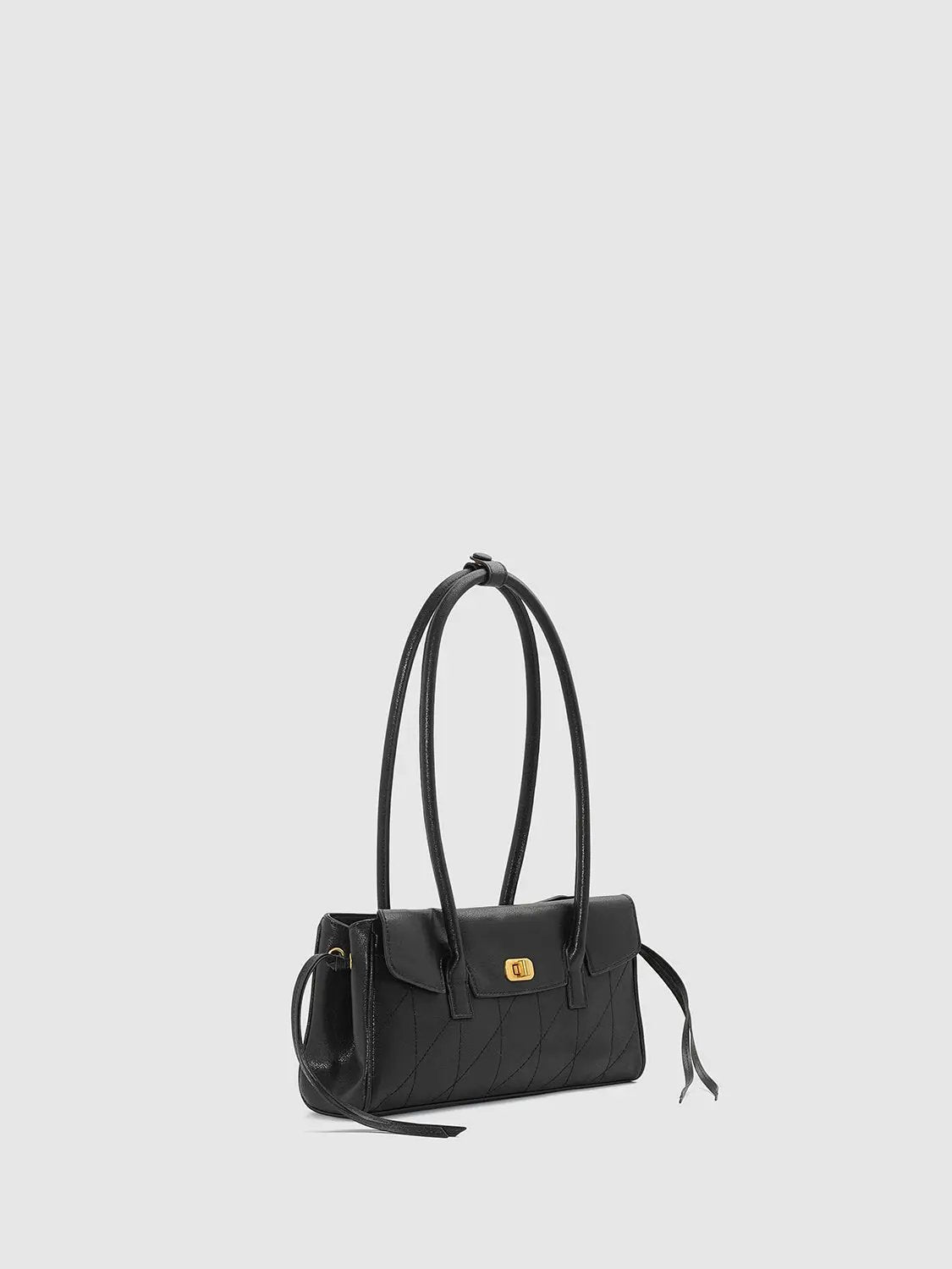 Artificial Leather Top Handle Flap Shoulder Bag