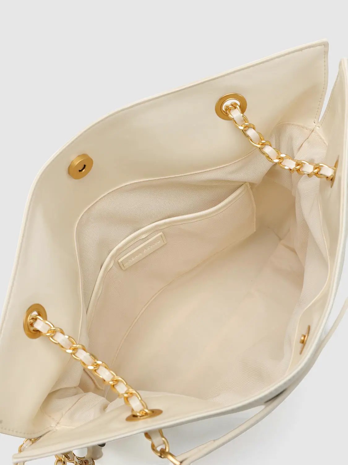 Polka Dot Artificial Leather Chain Tote Bag