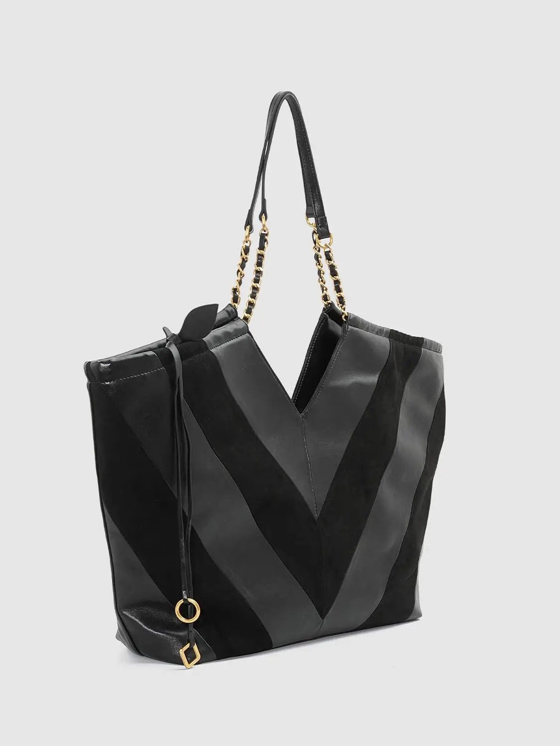 Chevron Pattern Chain Strap Shoulder Bag