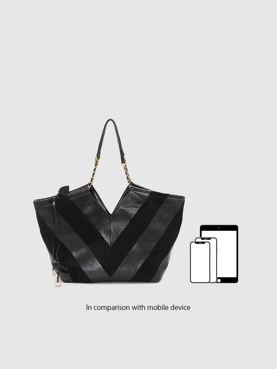Chevron Pattern Chain Strap Shoulder Bag