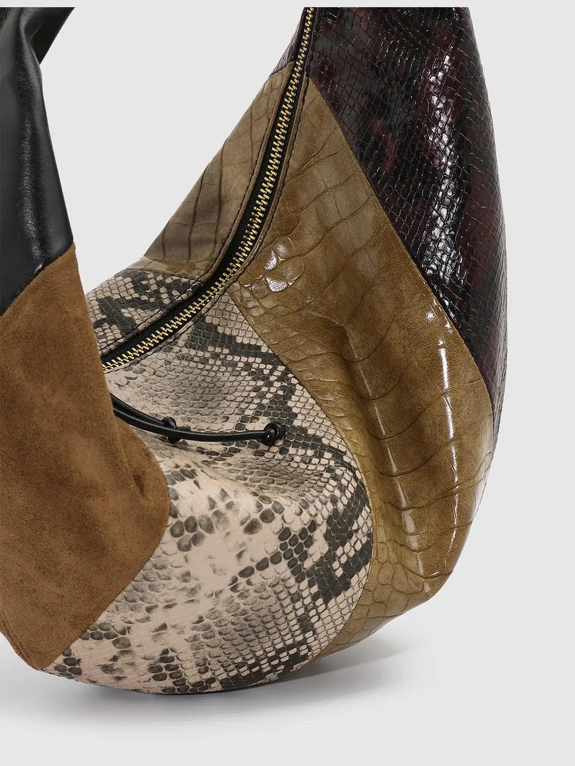 Patchwork Artificial Leather Shoulder Bag