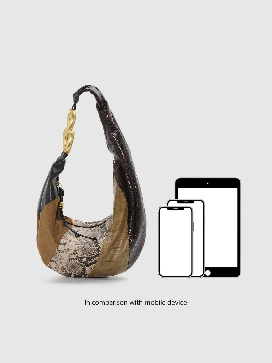 Patchwork Artificial Leather Shoulder Bag