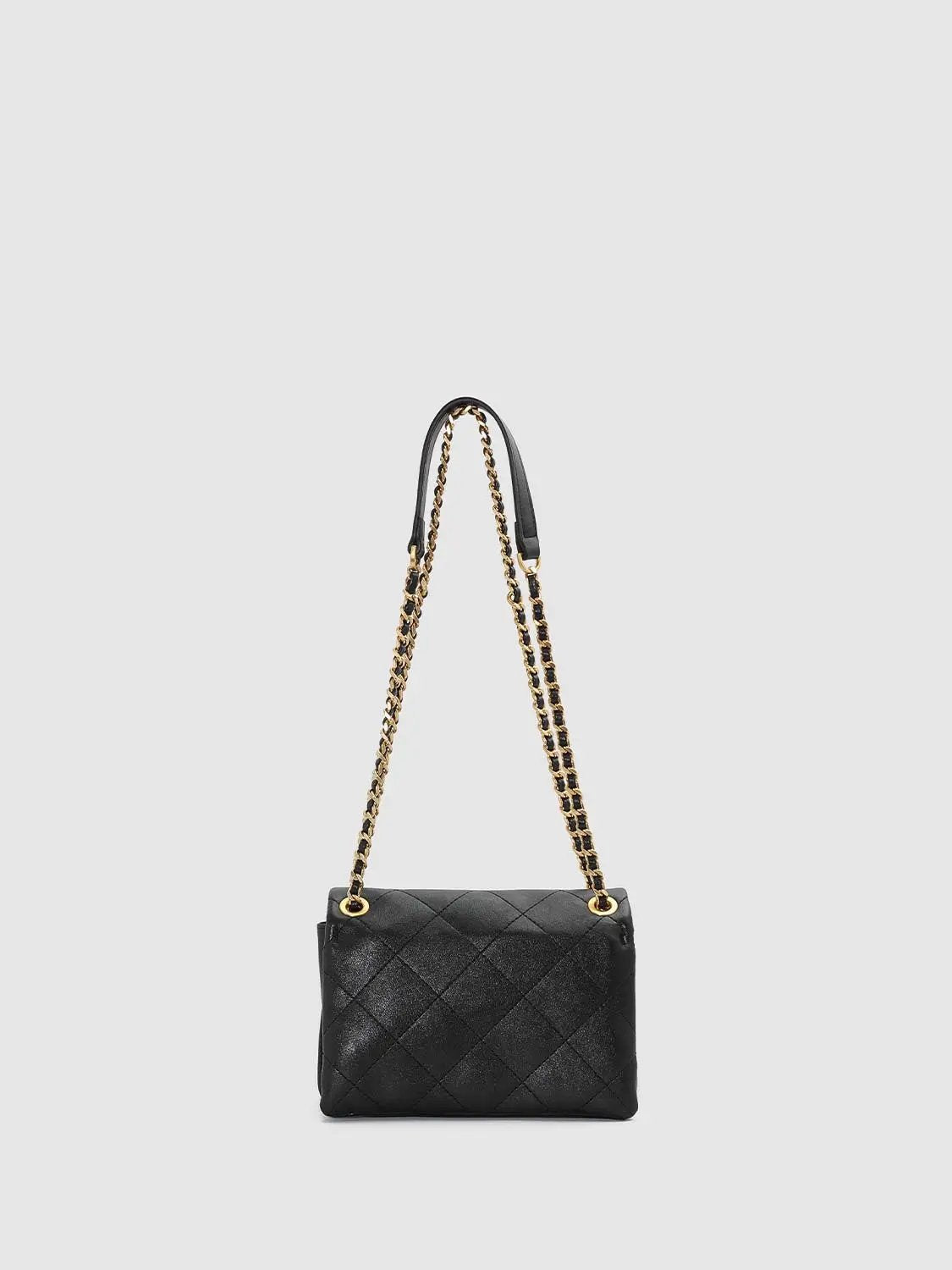 Quilted Artificial Leather Chain Shoulder Bag