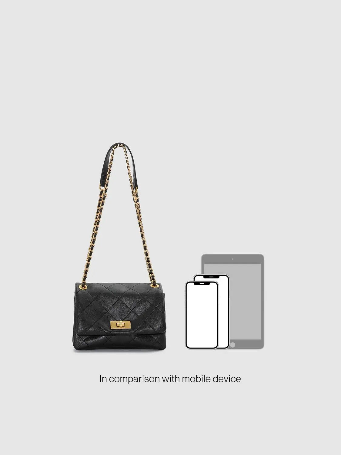 Quilted Artificial Leather Chain Shoulder Bag