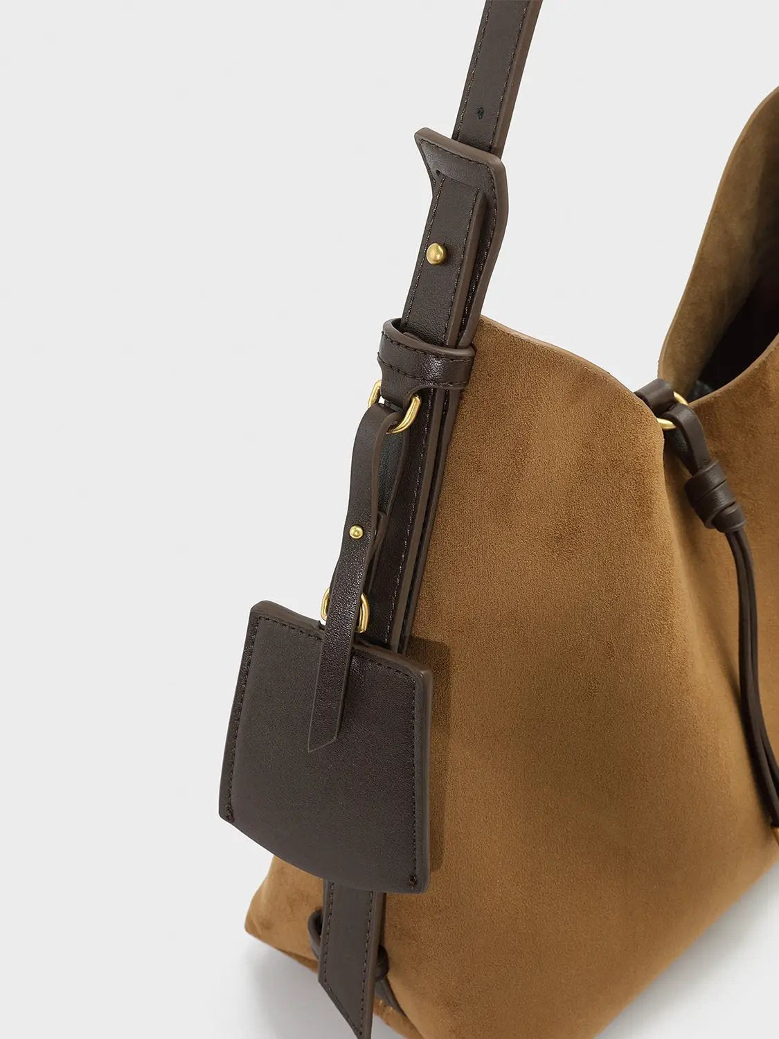 Medium Thickness Drawstring Textured Shoulder Bag With Long Strap