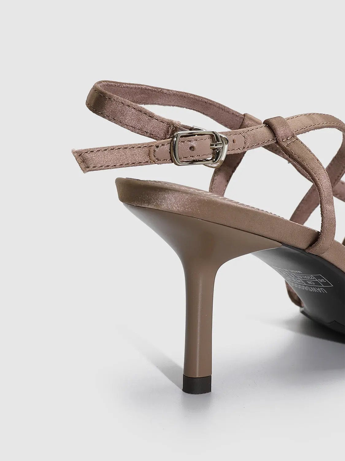 Square Toe Rhinestone Thin Strap Stiletto Heel Sandals