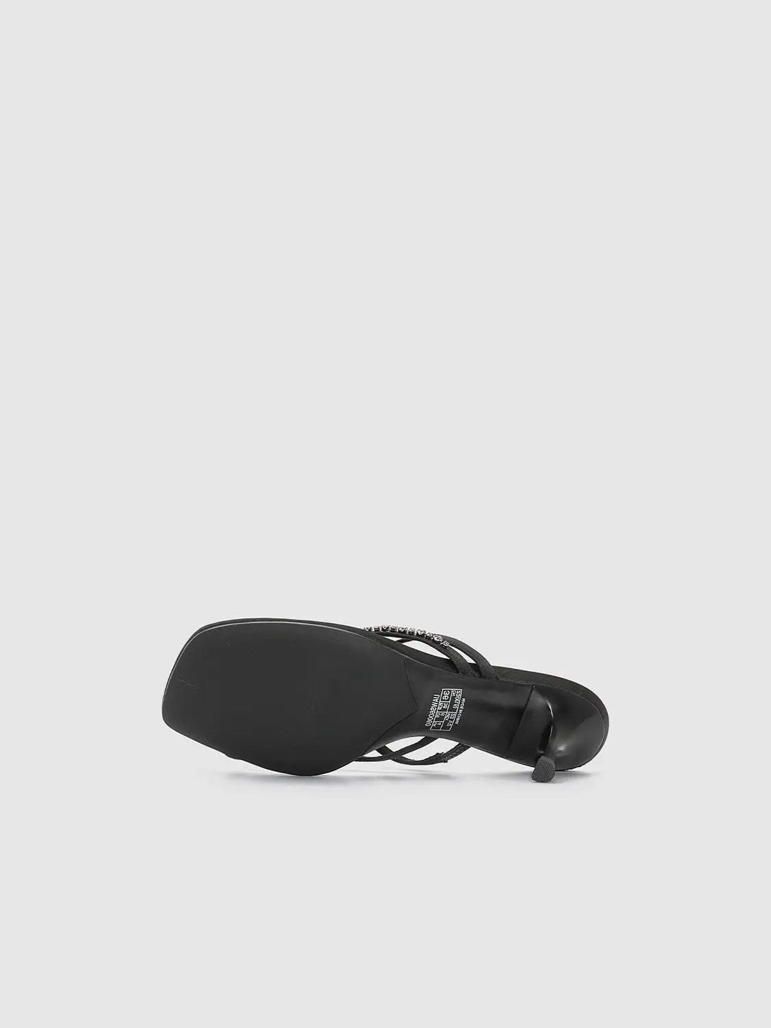 Thin Strap Square Toe Slip On Heeled Slippers