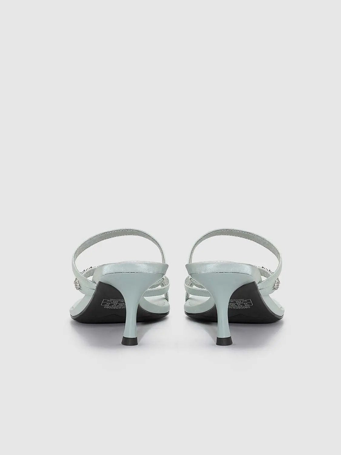 Thin Strap Square Toe Slip On Heeled Slippers