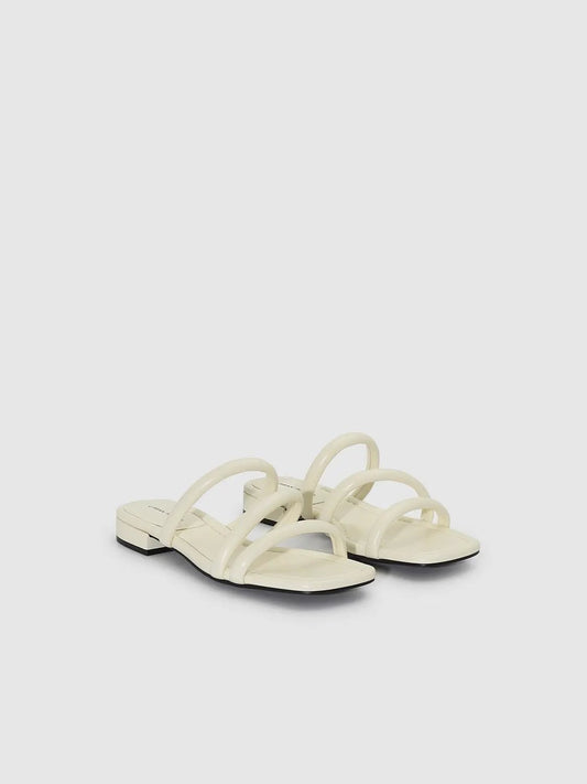 Cream Strappy Slip On With Padded Insole Slippers