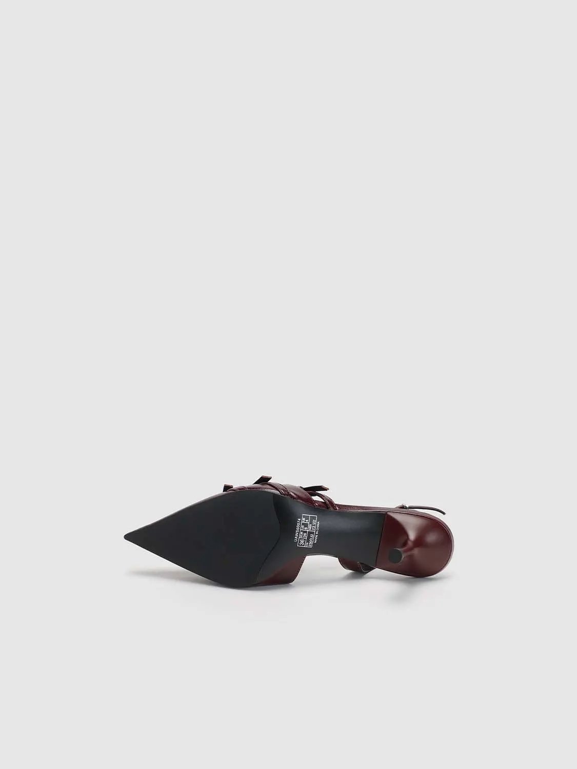 Patent Pointed Toe Buckle Strap Slingback Kitten Heels