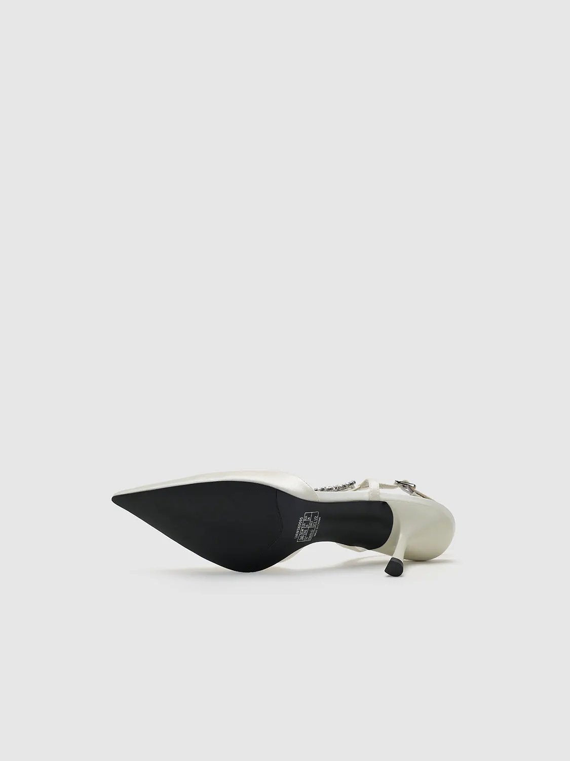 Crystal Embellished Strappy Slingback Pointed Toe Mules