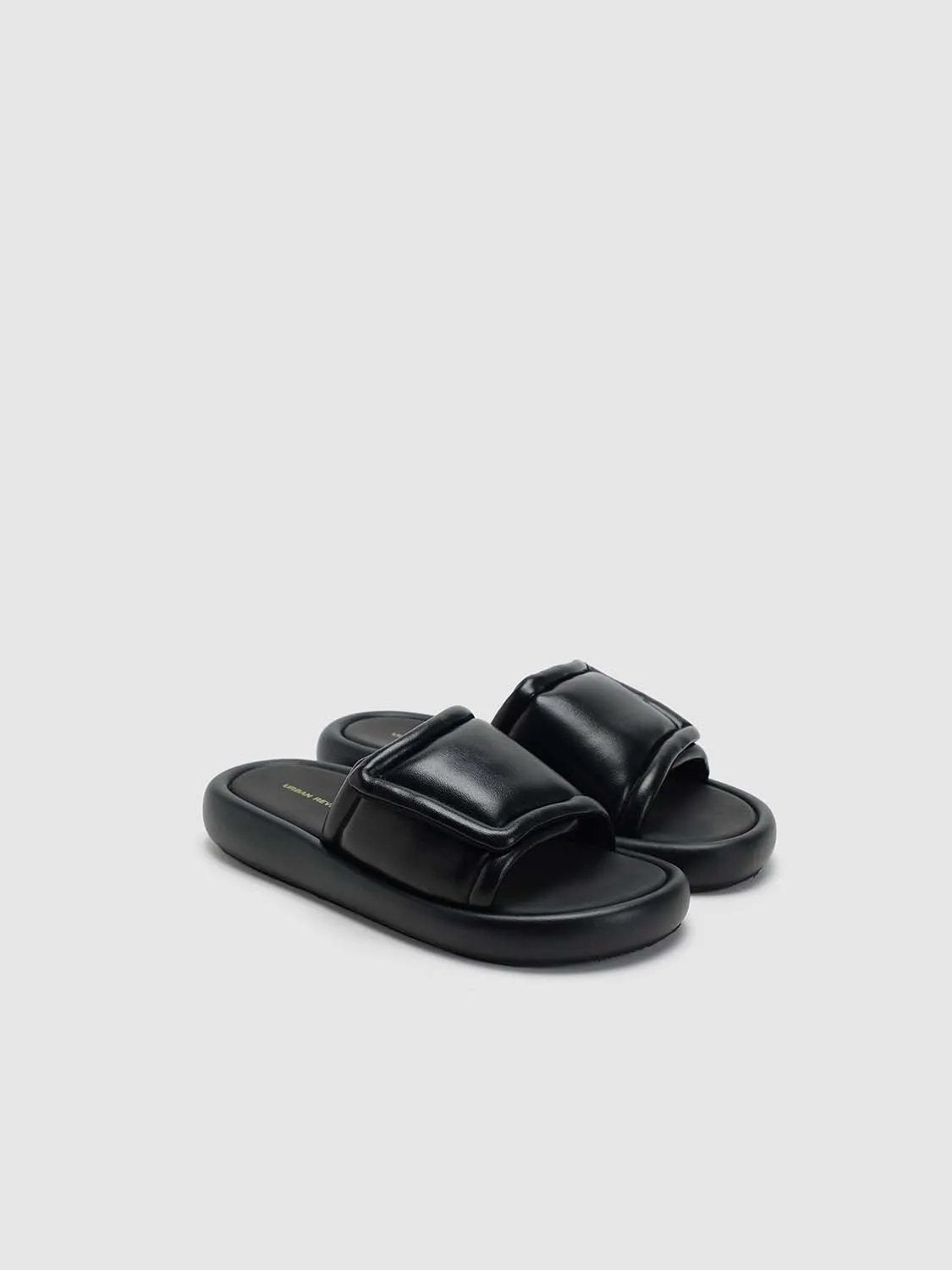 Two Wide Strap Cushioned Plush Insole Sandals