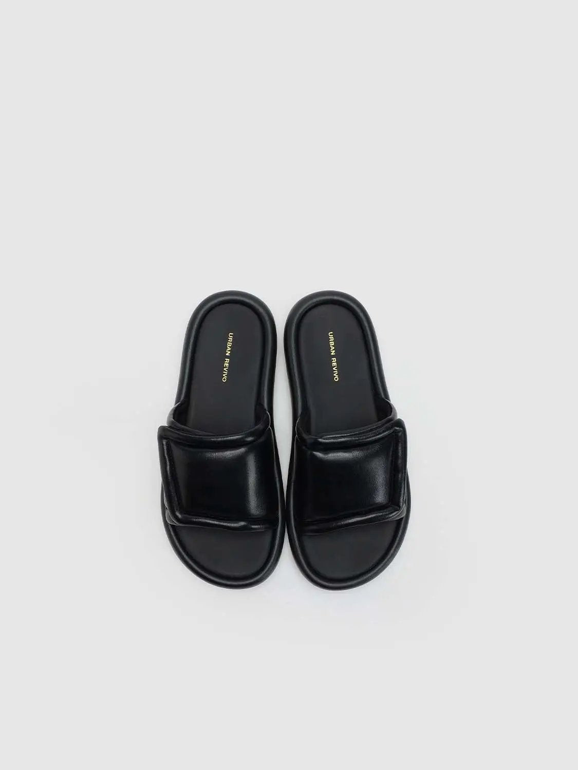 Two Wide Strap Cushioned Plush Insole Sandals