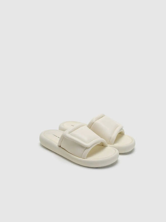 Two Wide Strap Cushioned Plush Insole Sandals