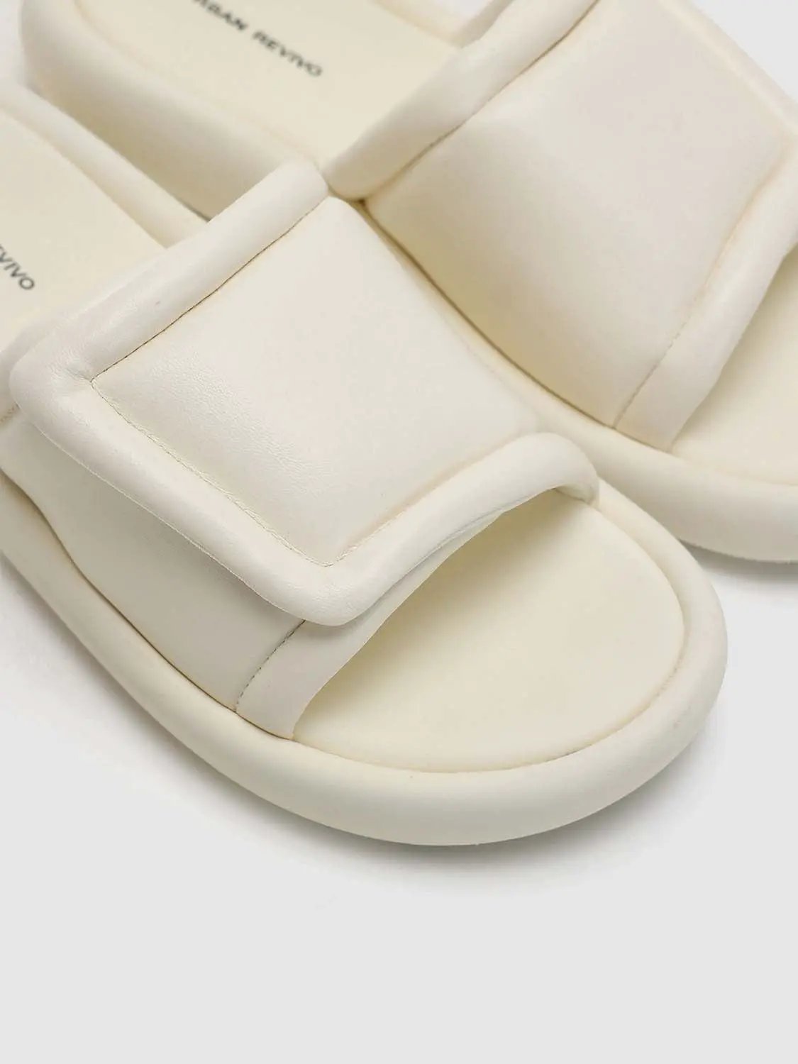 Two Wide Strap Cushioned Plush Insole Sandals