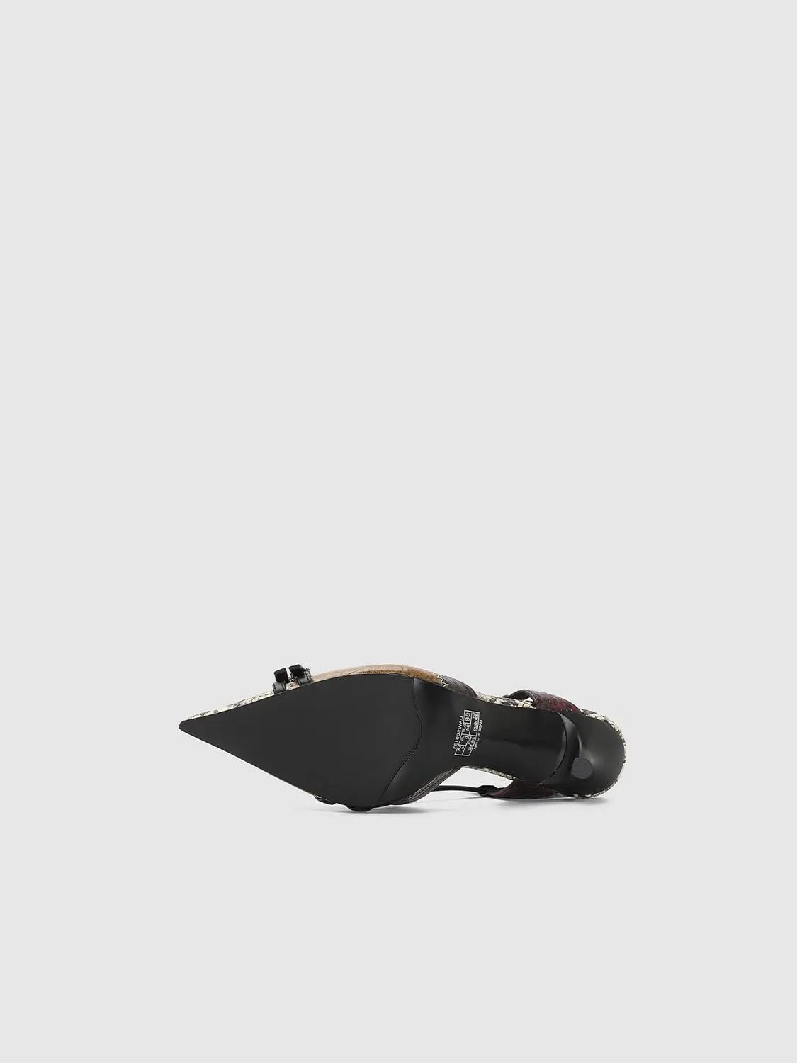 Pointed Toe Patchwork Slingback Medium Heels