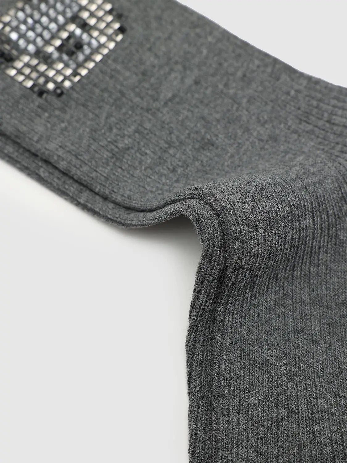 Sequin Square Accent Cotton Polyester Elastane Blend Socks