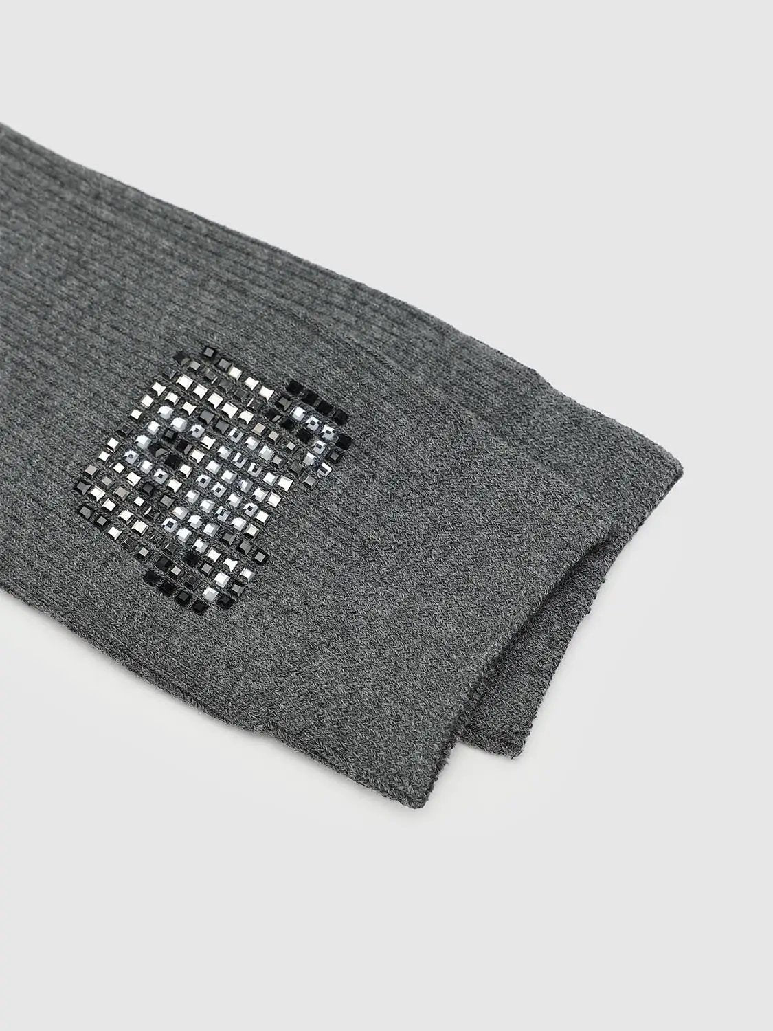Sequin Square Accent Cotton Polyester Elastane Blend Socks