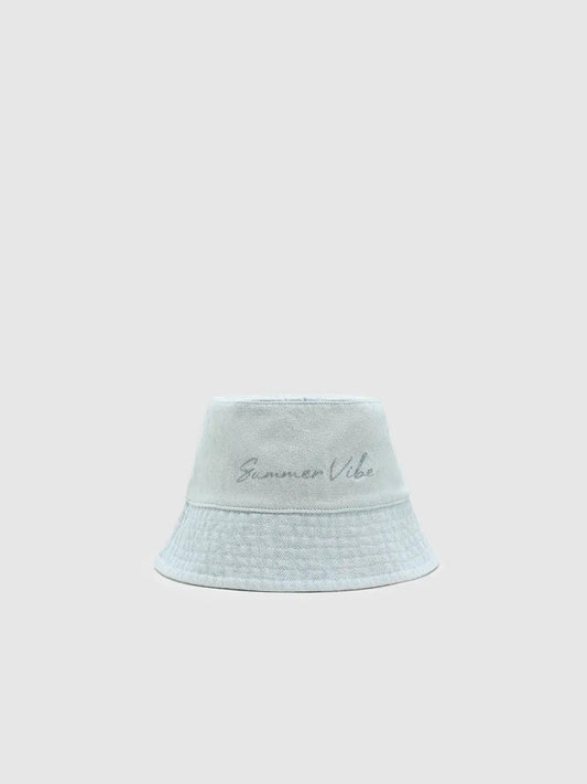 Letter Embroidery Soft Cotton Lightweight Bucket Hat