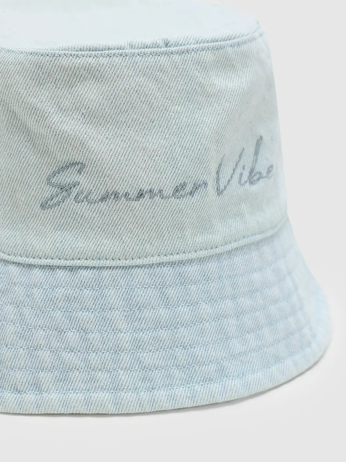 Letter Embroidery Soft Cotton Lightweight Bucket Hat