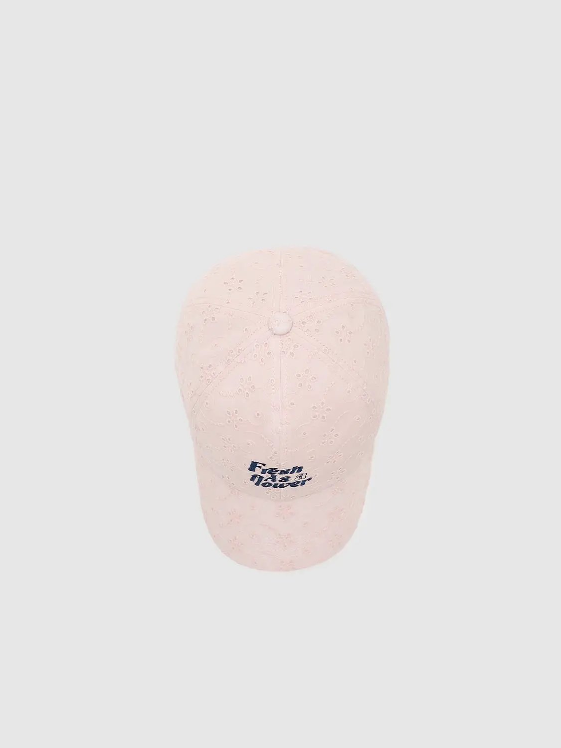 Soft Cream Embroidered Floral Cotton Caps
