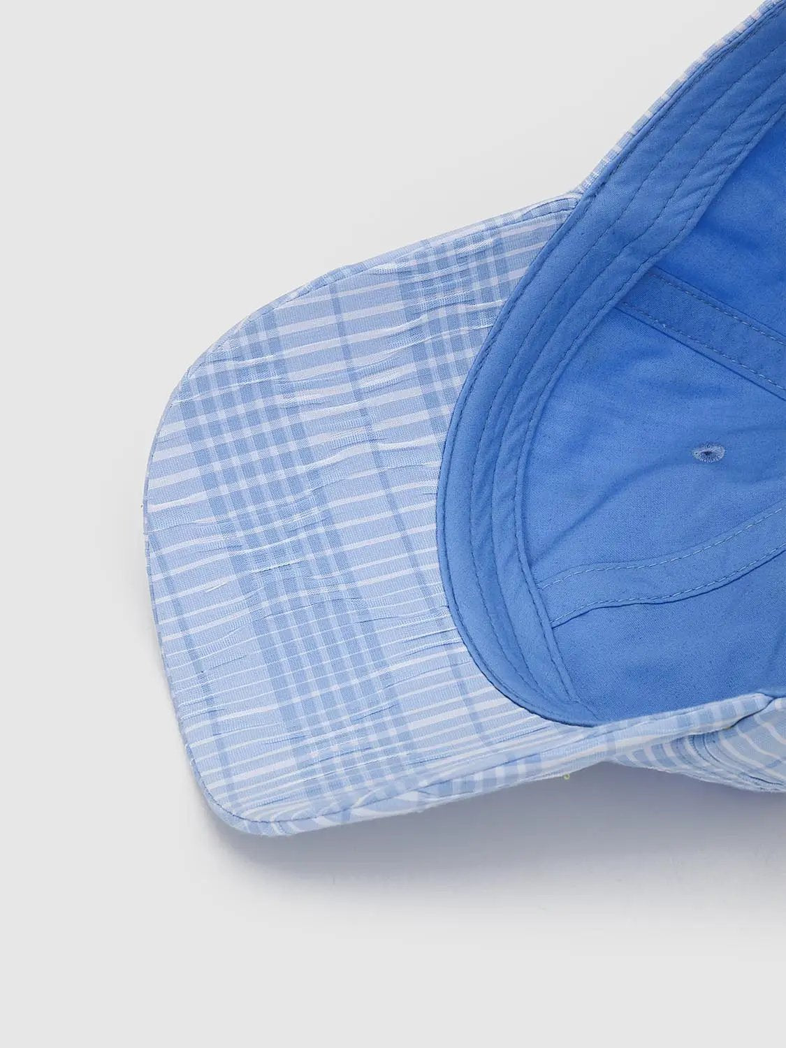Checkered Daisy Embroidered Cotton-Polyester Baseball Caps