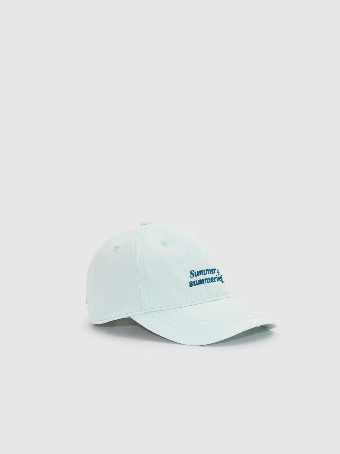 Pastel Pink Embroidered With Summer Text Cap