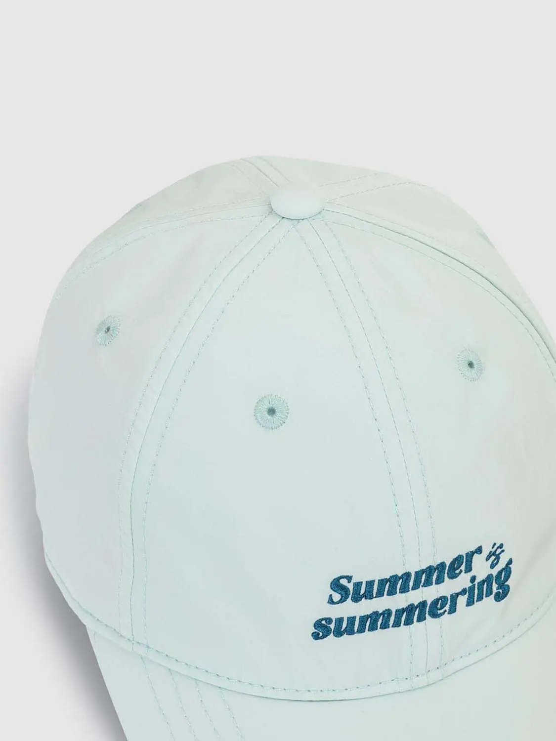 Pastel Pink Embroidered With Summer Text Cap