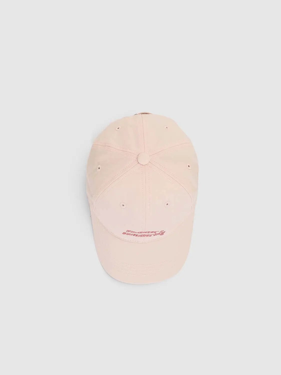 Pastel Pink Embroidered With Summer Text Cap