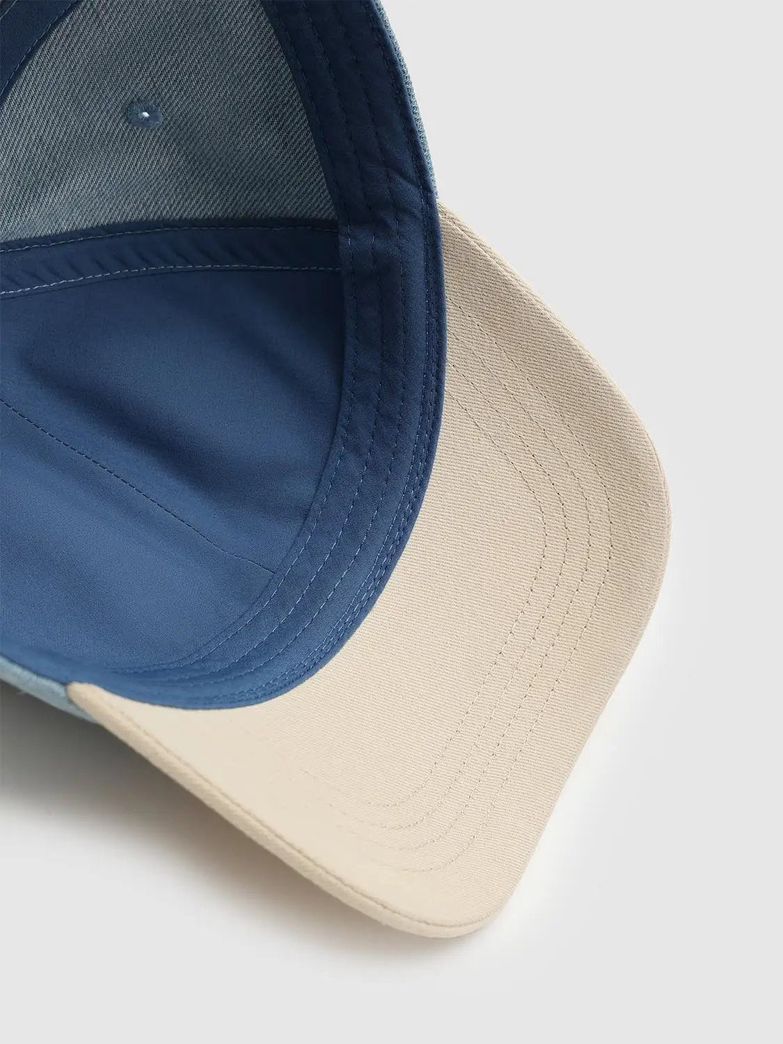 Washed Light Blue Two-tone Embroidered Baseball Cap