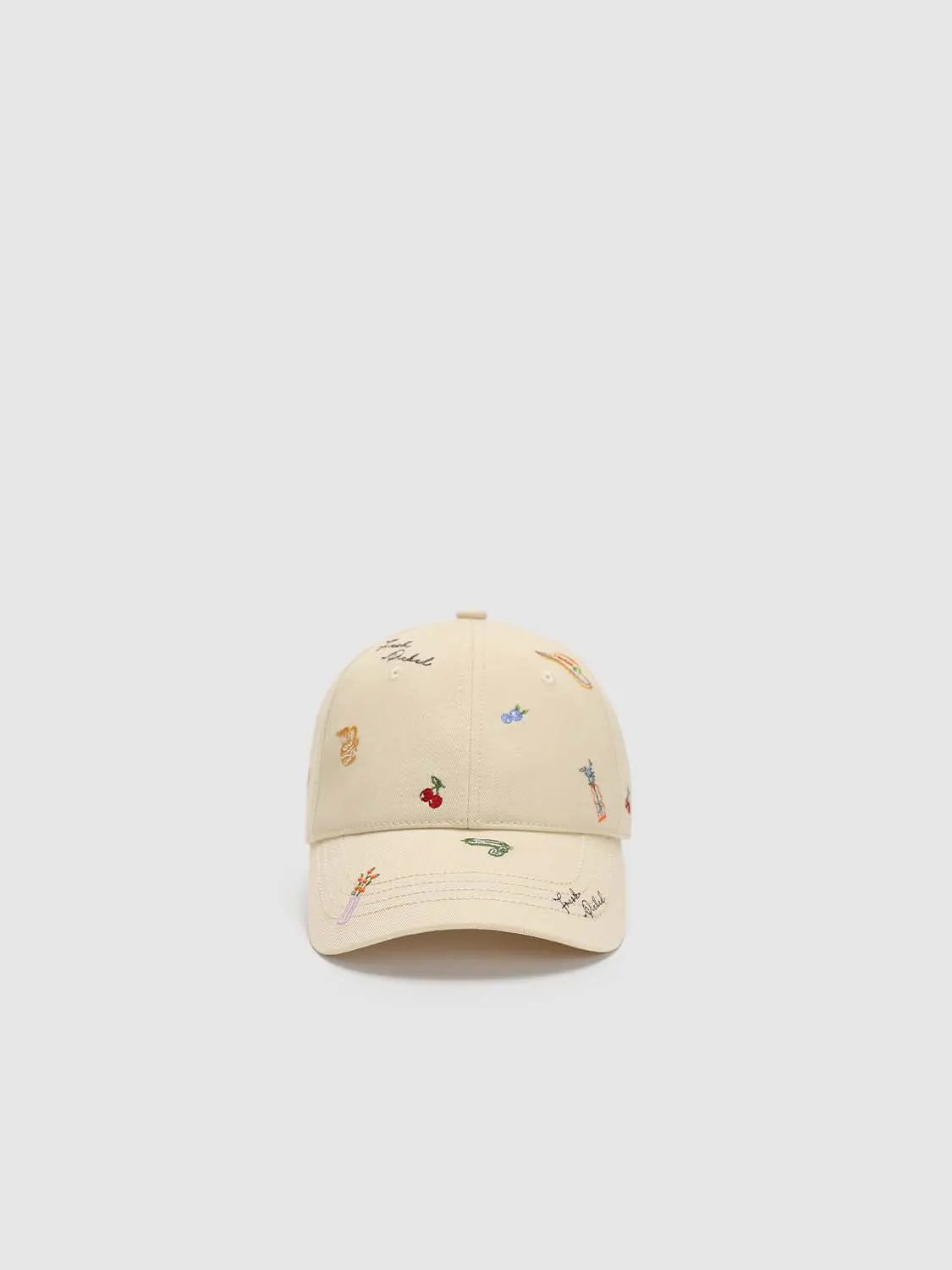 Embroidered Multicolor Floral Motifs Cotton Cap