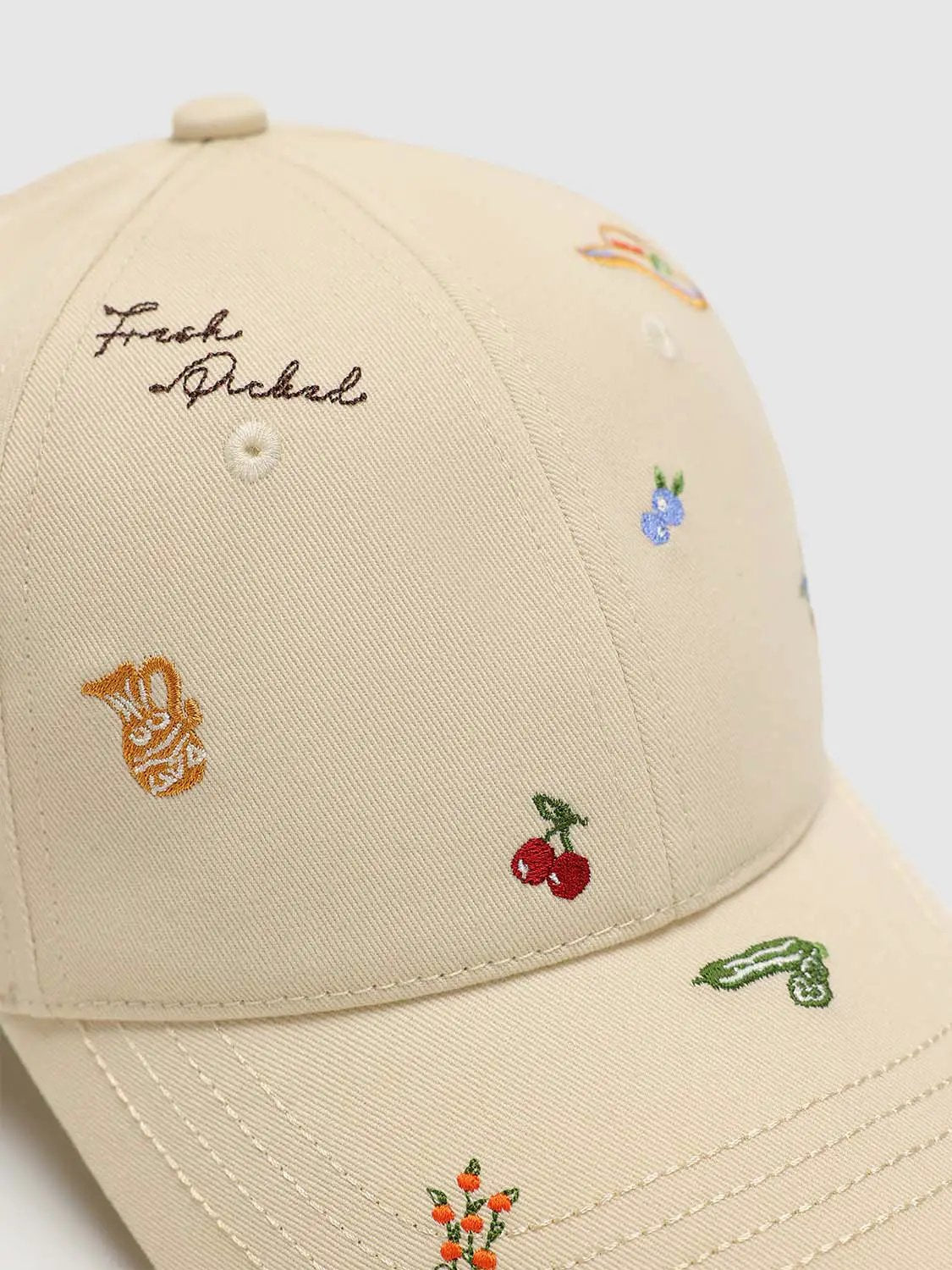Embroidered Multicolor Floral Motifs Cotton Cap