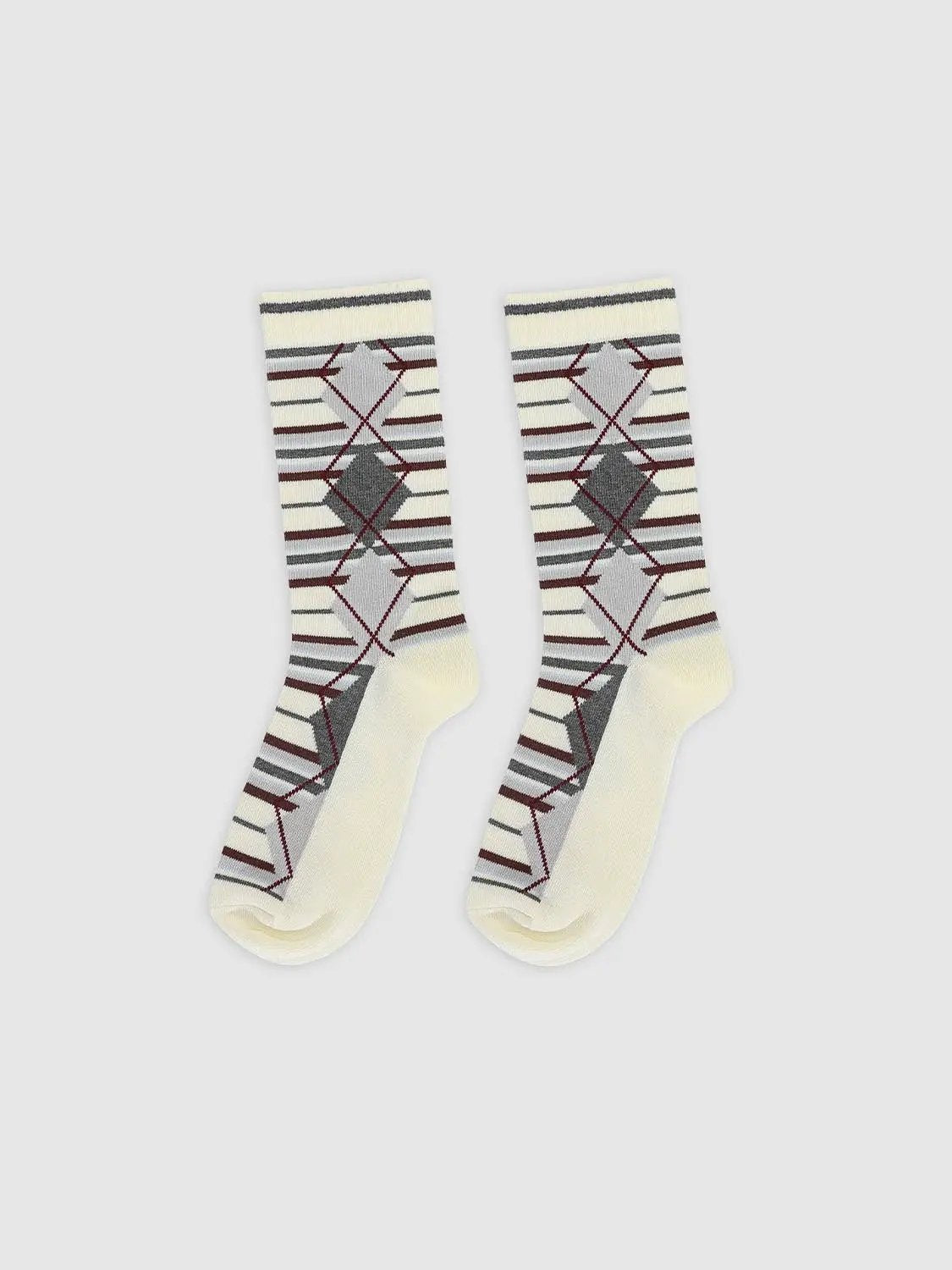 Classic Argyle Pattern Cotton Blend Socks