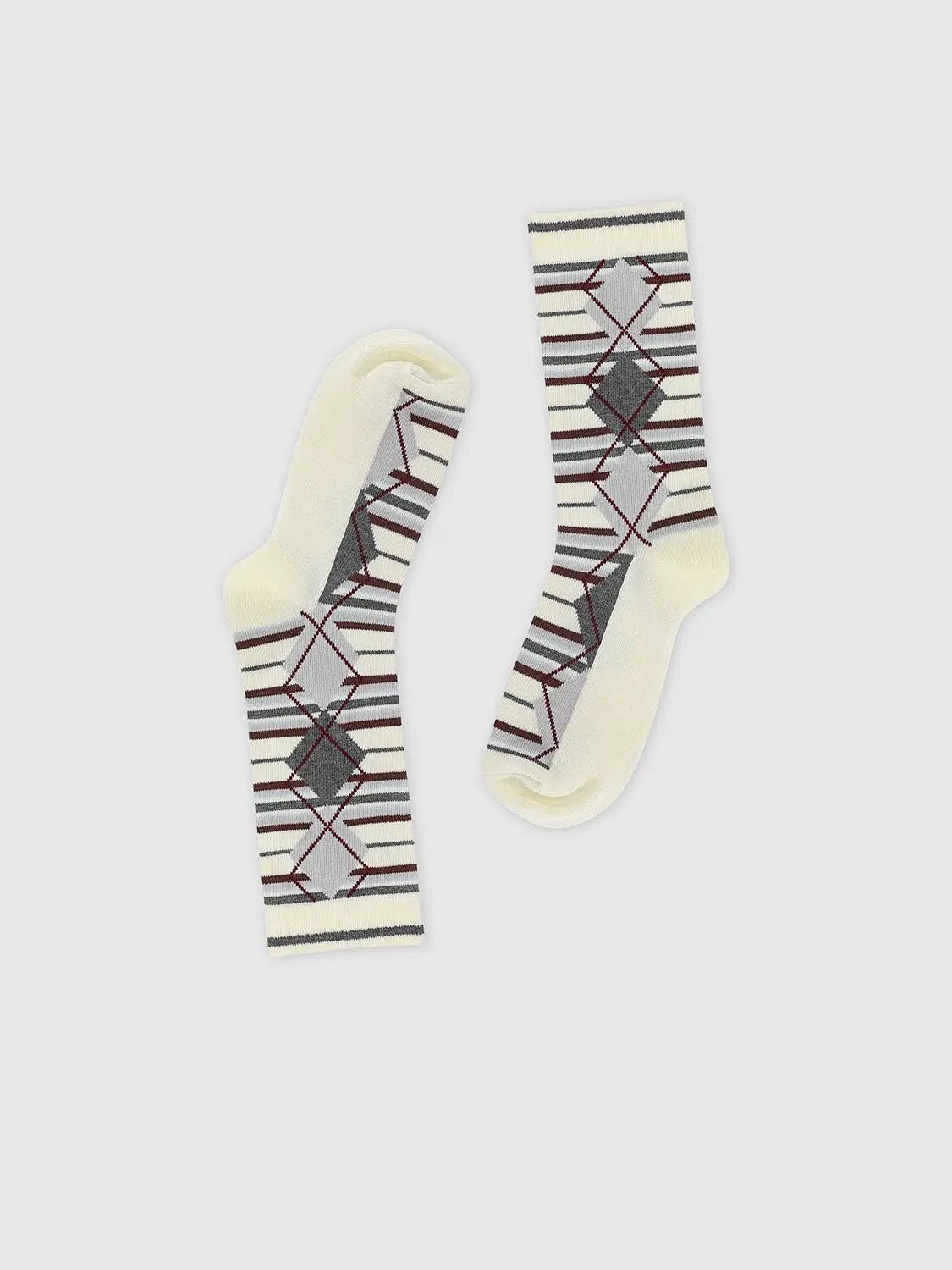 Classic Argyle Pattern Cotton Blend Socks